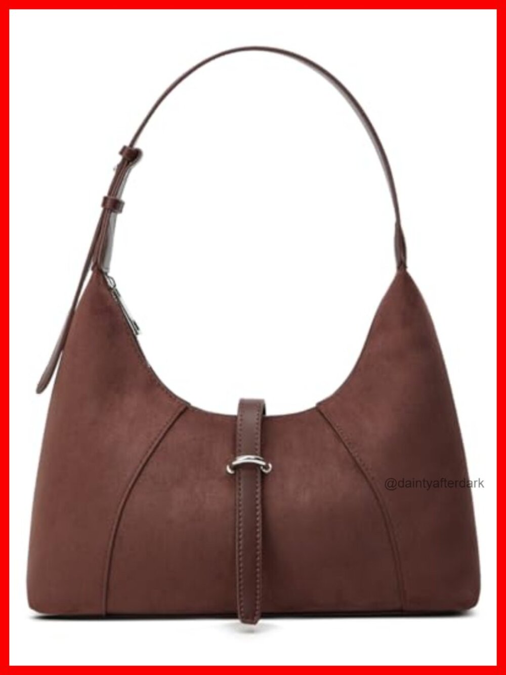 Suede Crescent Shoulder Bag Adjustable Crossbody Small Hobo Purse